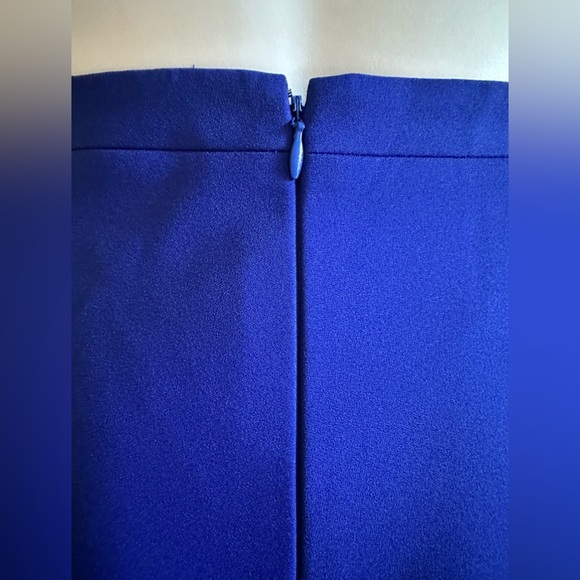 J. Crew Deep Blue Fit And flare Mini Skirt Sz 8 Zipper Is On The Back - Picture 3 of 10